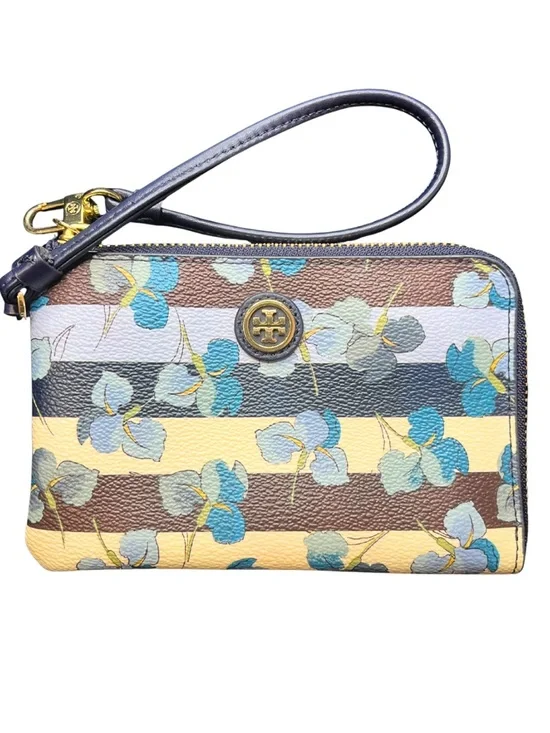 Tory Burch Kerrington Leather Floral Print Wristlet - Picture 2 of 11